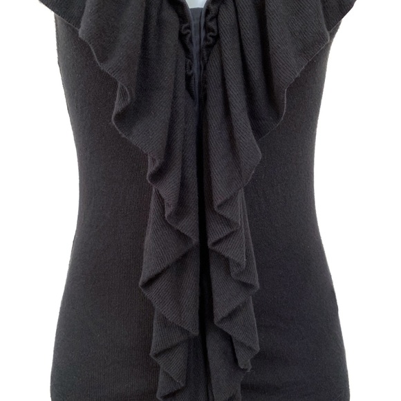 Robert Rodriguez Black Ribbed Ruffle Top - Picture 6 of 8